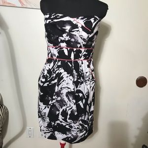 Trixxi Dress black white strapless size 13 lined